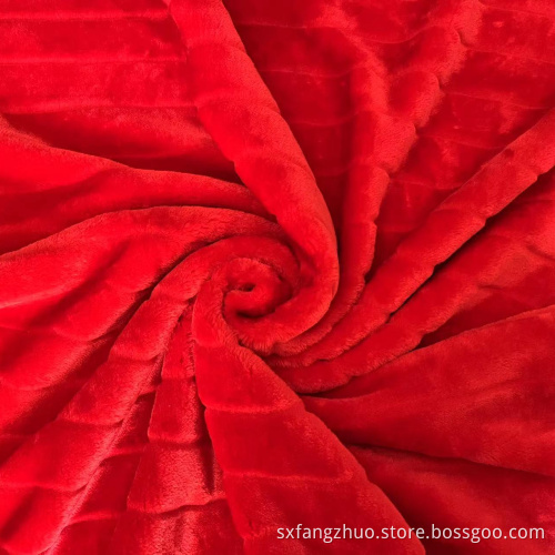 600gsm polyester thick double layer red faux fur luxury couch fleece throw blanket